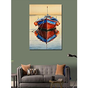 Kanvas Tablo Kırmızı Kayık Ve Yansıma 50x70 cm