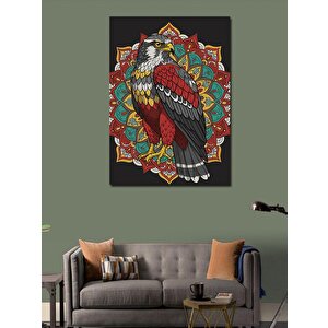 Kanvas Tablo Mandala Desenli Renkli Şahin 100x140 cm