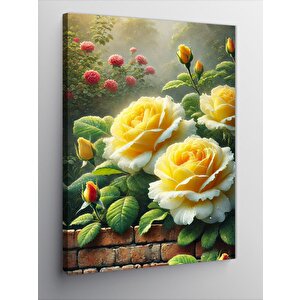 Kanvas Tablo Sarı Güller Bahçesi 50x70 cm