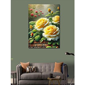 Kanvas Tablo Sarı Güller Bahçesi 50x70 cm