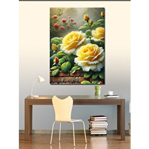 Kanvas Tablo Sarı Güller Bahçesi 100x140 cm