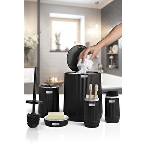 Okyanus Home Nida Siyah Kromlu Eko 5'li Banyo Seti