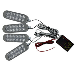 Sarı-sarı Çakar Lamba 4'lü Set Kumandalı 12-50v / Lapa213-1