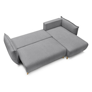 Eymense Puffy Sandıklı Köşe Koltuk Gri Sağ Köşe
