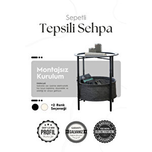 Sepetli Tepsili Sehpa