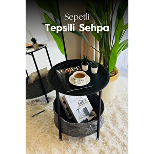 Sepetli Tepsili Sehpa