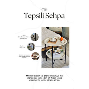 Katlanır Çift Tepsili Sehpa