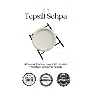 Katlanır Çift Tepsili Sehpa