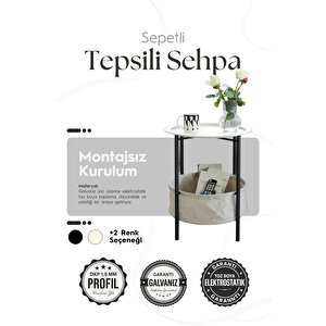 Sepetli Tepsili Sehpa