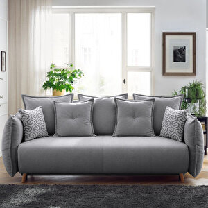 Puffy Üçlü Koltuk Gri