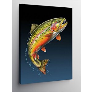 Kanvas Tablo Renkli Alabalık Tasarımı 100x140 cm