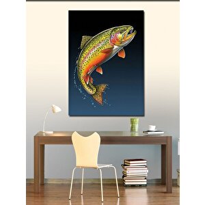 Kanvas Tablo Renkli Alabalık Tasarımı 100x140 cm