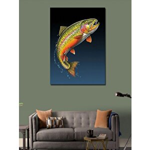 Kanvas Tablo Renkli Alabalık Tasarımı 100x140 cm