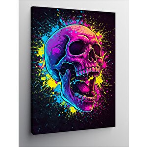 Kanvas Tablo Renkli Kafatası Deseni 50x70 cm
