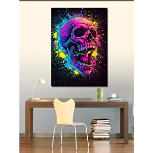 Kanvas Tablo Renkli Kafatası Deseni 50x70 cm
