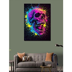 Kanvas Tablo Renkli Kafatası Deseni 50x70 cm
