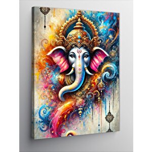 Kanvas Tablo Renkli Ganesha Tasarımı 100x140 cm