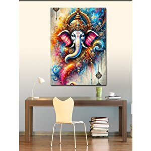 Kanvas Tablo Renkli Ganesha Tasarımı 70x100 cm