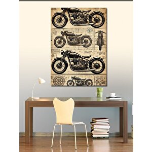 Kanvas Tablo Eski Motor Çizimi 100x140 cm