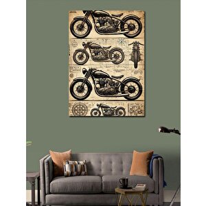 Kanvas Tablo Eski Motor Çizimi 100x140 cm