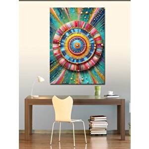 Kanvas Tablo Renkli Mandala Çizimi 50x70 cm