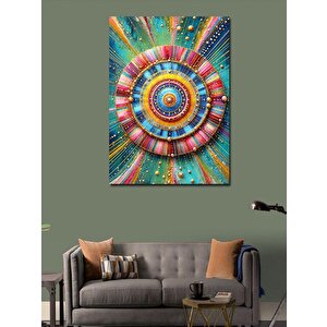 Kanvas Tablo Renkli Mandala Çizimi 50x70 cm