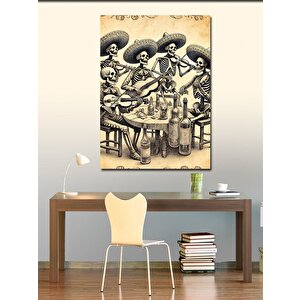 Kanvas Tablo İskelet Mariachi Grubu 100x140 cm