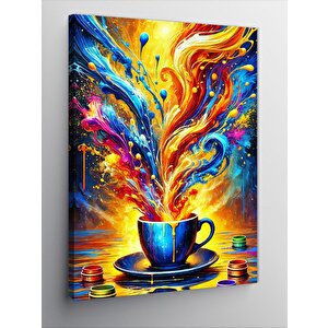 Kanvas Tablo Fincandan Renk Fışkırması 50x70 cm