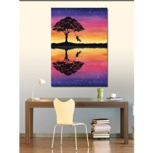Kanvas Tablo Renkli Göl Manzarası 50x70 cm