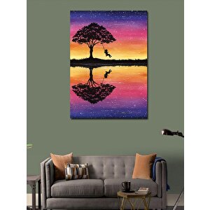 Kanvas Tablo Renkli Göl Manzarası 50x70 cm