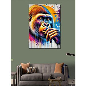 Kanvas Tablo Renkli Goril Portresi 100x140 cm