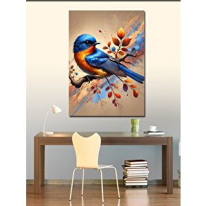 Kanvas Tablo Dalda Mavi Kuş 70x100 cm