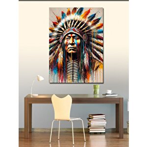 Kanvas Tablo Renkli Kızılderili Şefi 100x140 cm