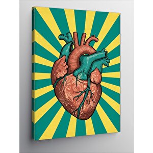 Kanvas Tablo Anatomik Kalp Ve Renk Ritmi 100x140 cm