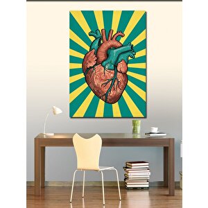 Kanvas Tablo Anatomik Kalp Ve Renk Ritmi 100x140 cm