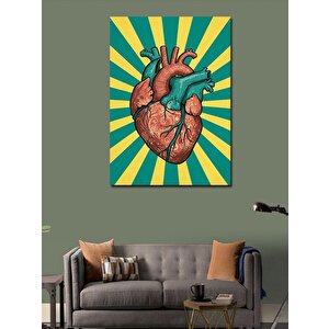 Kanvas Tablo Anatomik Kalp Ve Renk Ritmi 100x140 cm