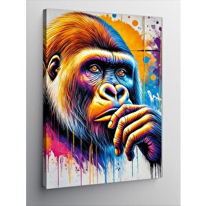 Kanvas Tablo Renkli Goril Portresi 70x100 cm
