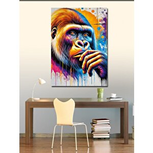 Kanvas Tablo Renkli Goril Portresi 70x100 cm
