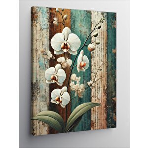 Kanvas Tablo Beyaz Orkide Ve Zarafet 100x140 cm