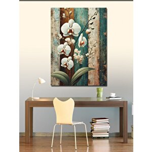 Kanvas Tablo Beyaz Orkide Ve Zarafet 100x140 cm