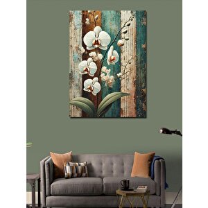 Kanvas Tablo Beyaz Orkide Ve Zarafet 100x140 cm
