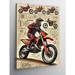 Kanvas Tablo Motokros Yarışçısı 70x100 cm