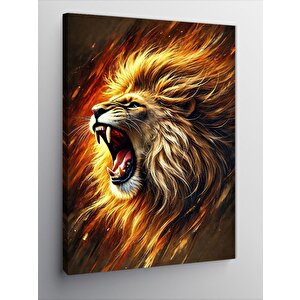 Kanvas Tablo Kükreyen Aslan Portresi 50x70 cm