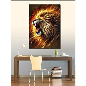 Kanvas Tablo Kükreyen Aslan Portresi 50x70 cm