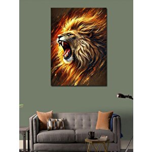 Kanvas Tablo Kükreyen Aslan Portresi 50x70 cm