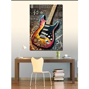 Kanvas Tablo Renkli Elektro Gitar 70x100 cm