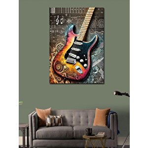 Kanvas Tablo Renkli Elektro Gitar 70x100 cm