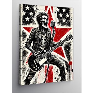 Kanvas Tablo Union Jack Ve İskelet 70x100 cm