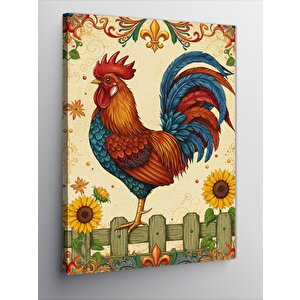 Kanvas Tablo Renkli Horoz İllüstrasyonu 50x70 cm