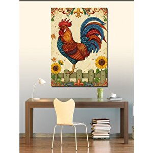 Kanvas Tablo Renkli Horoz İllüstrasyonu 50x70 cm